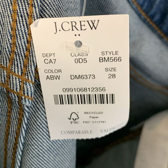 NWT J. Crew Essential Straight Leg All Day Stretch High Rise Cropped Jeans Sz 28 - Picture 7 of 9